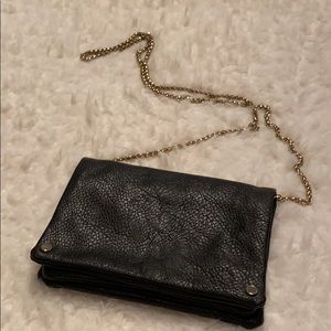 Street Level Black Crossbody Purse w/ Gold Strap